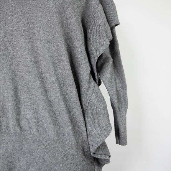 Zara grey pullover sweater w/ ruffles - Picture 8 of 8